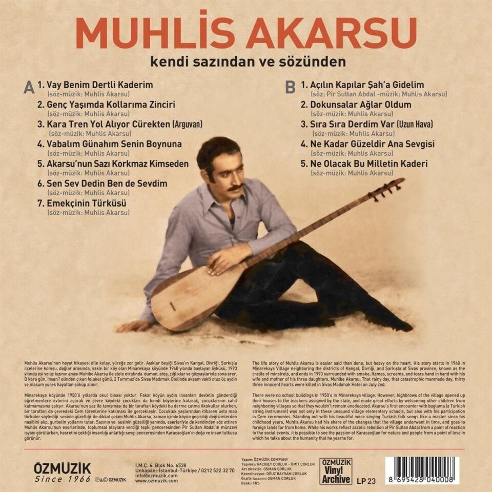 Muhlis Akarsu Kendi Sazından ve Sözünden - Plak