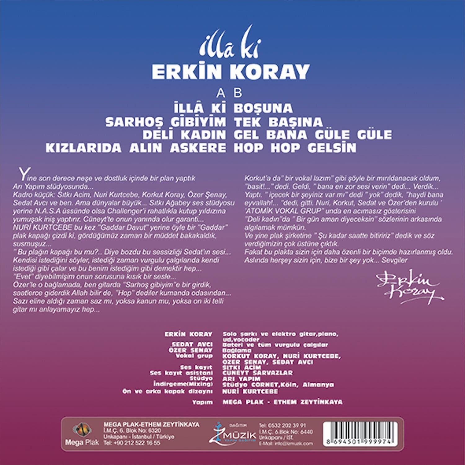 Erkin Koray İlla ki - Siyah Plak