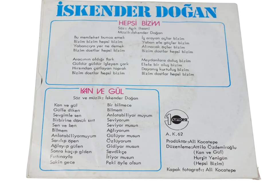 İskender Doğan Hepsi Bizim / Kan Ve Gül - Plak