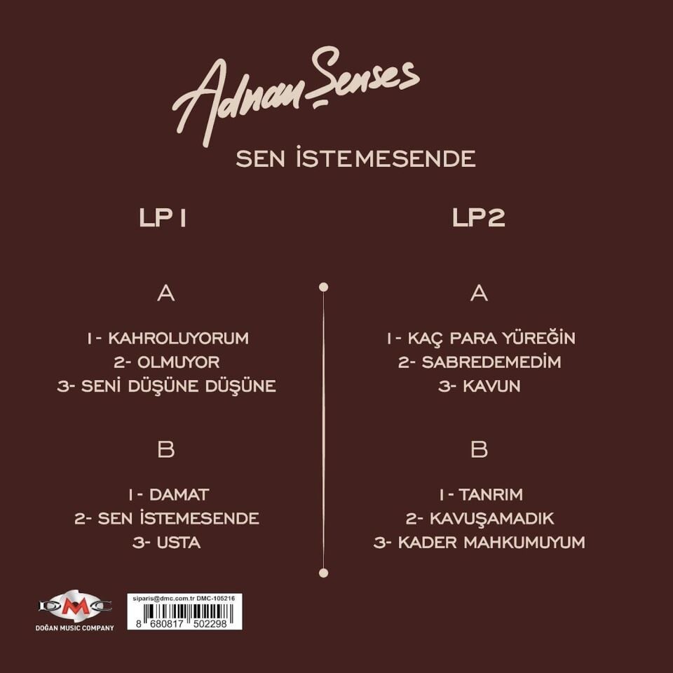 Adnan Şenses Sen İstemesende - 2 Plak