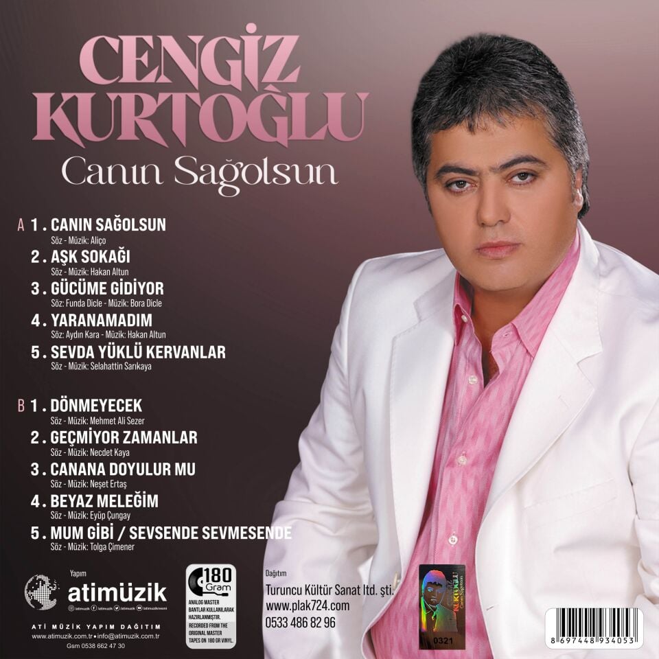 Cengiz Kurtoğlu Canın Sağolsun - Renkli Limitli Baskı Plak