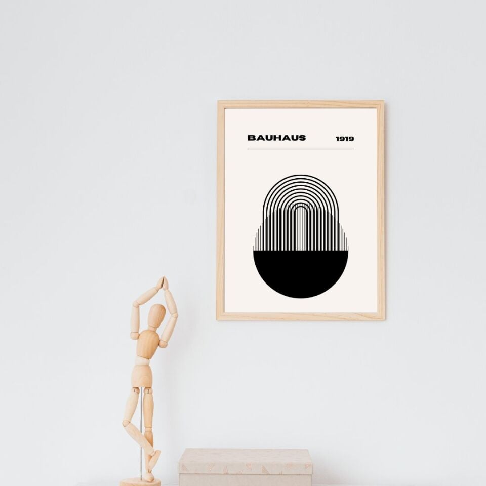 Bauhaus Minimalist  Duvar Tablosu Çerçeveli 2'li Set Ahşap - 50 x 70