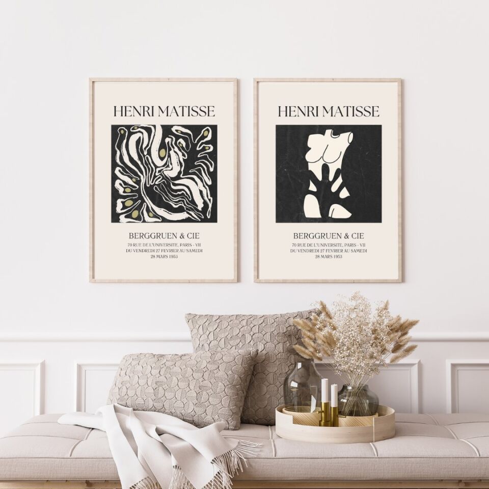 Henri Matisse Duvar Tablosu Çerçeveli 2'lü Set Ahşap - 50 x 70