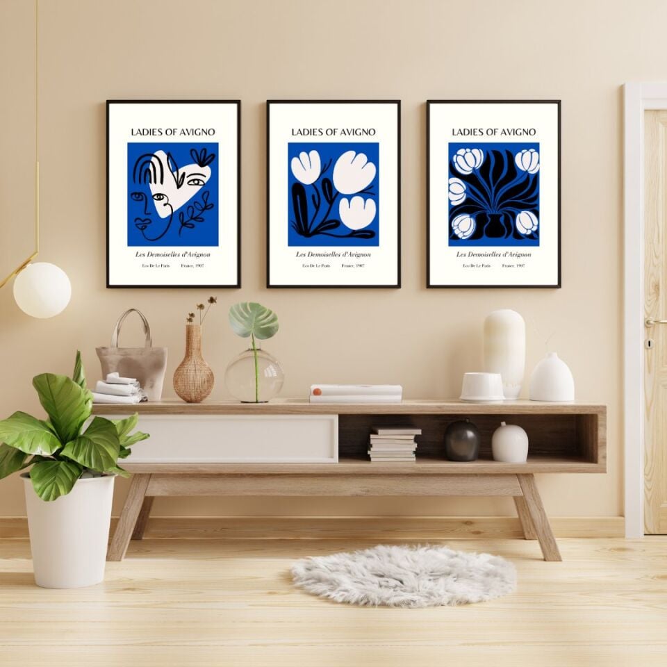 Picasso Duvar Tablosu Çerçeveli 3'lü Set