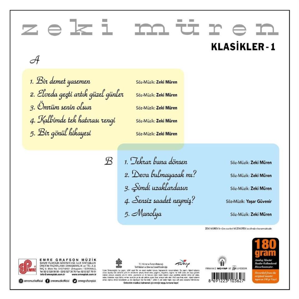 Zeki Müren Klasikler 1 - Plak