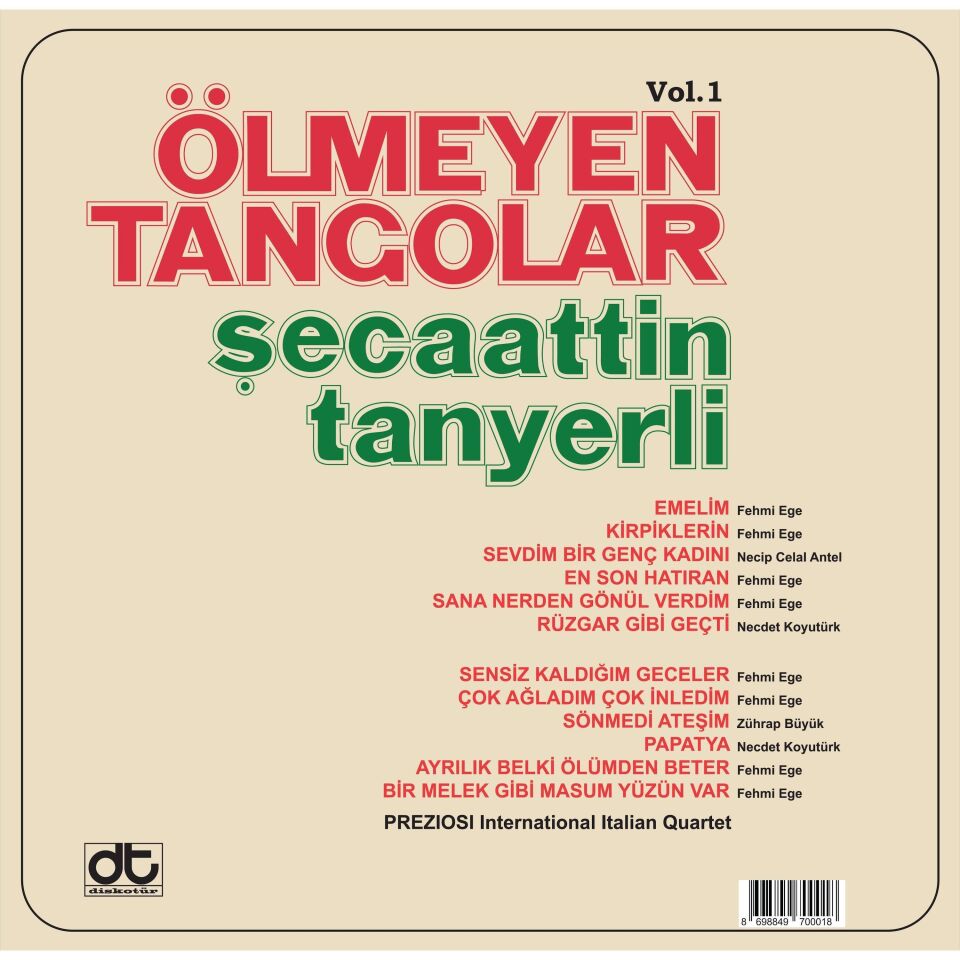 Şecaattin Tanyerli Ölmeyen Tangolar Vol 1 - Plak