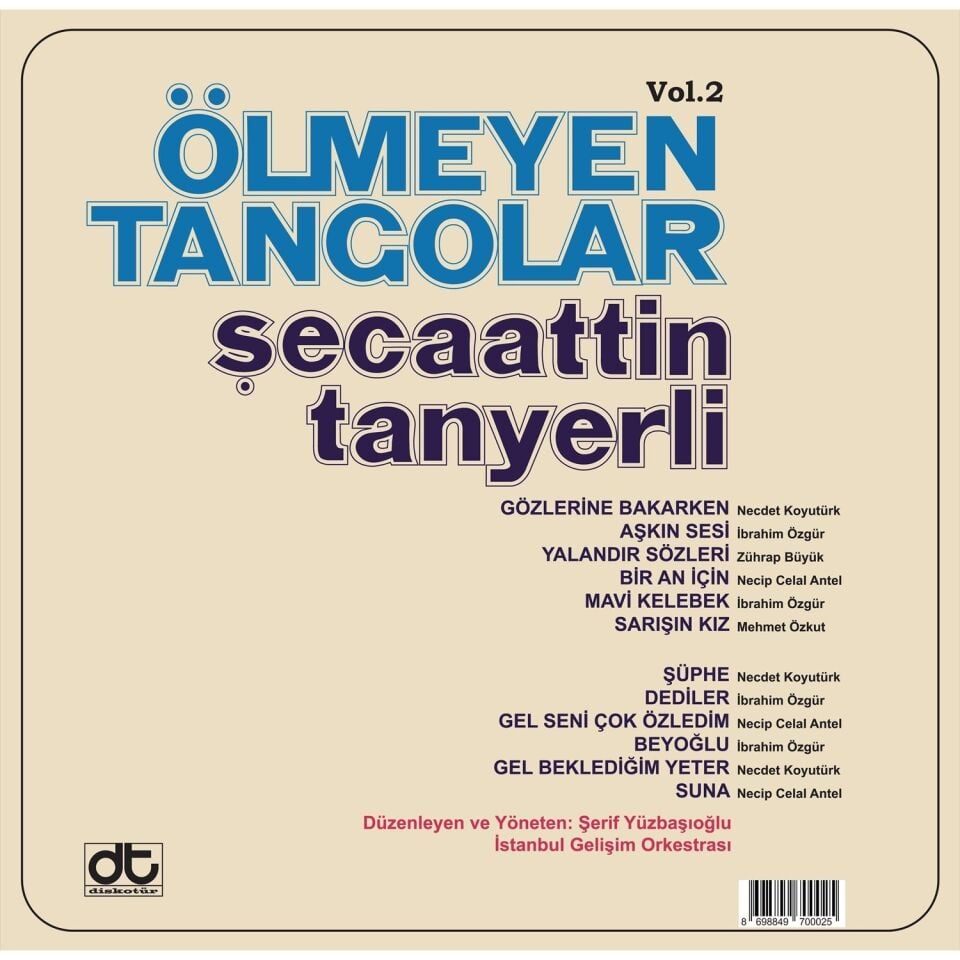 Şecaattin Tanyerli Ölmeyen Tangolar Vol 2 - Plak