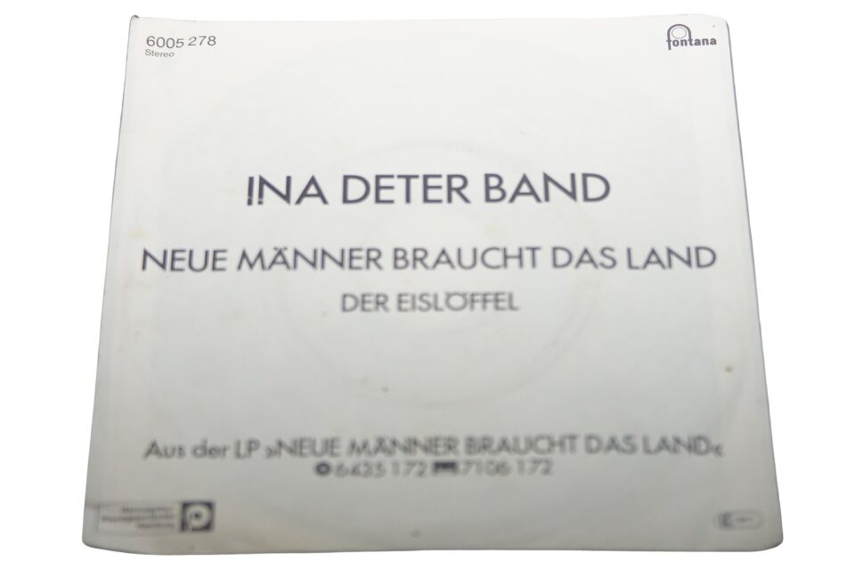 Ina Deter Band Neue Männer Braucht Das Land - Plak