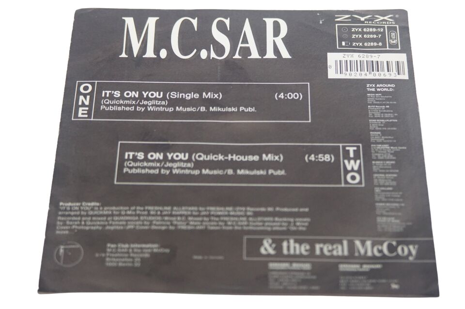 M.C.Sar & The Real McCoy It's On You - Plak