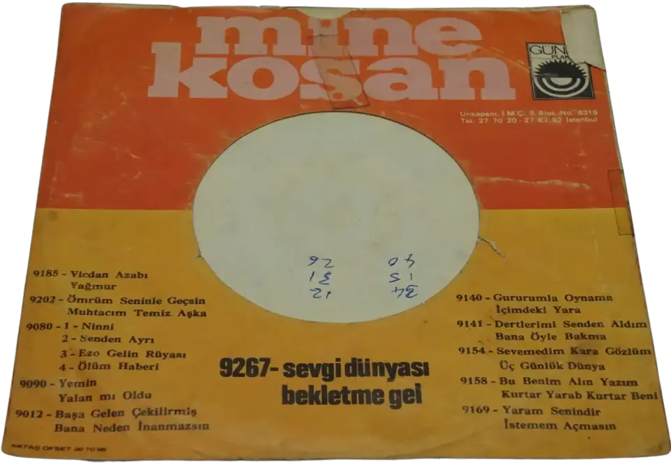 Mine Koşan Vicdan Azabı / Yağmur - Plak