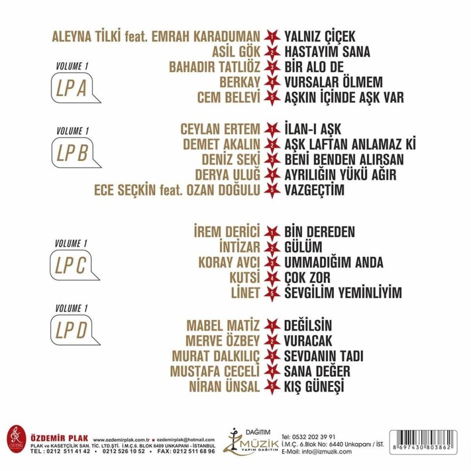 Yıldız Tilbe'nin Yıldızlı Şarkıları Volume 1- 2 Plak