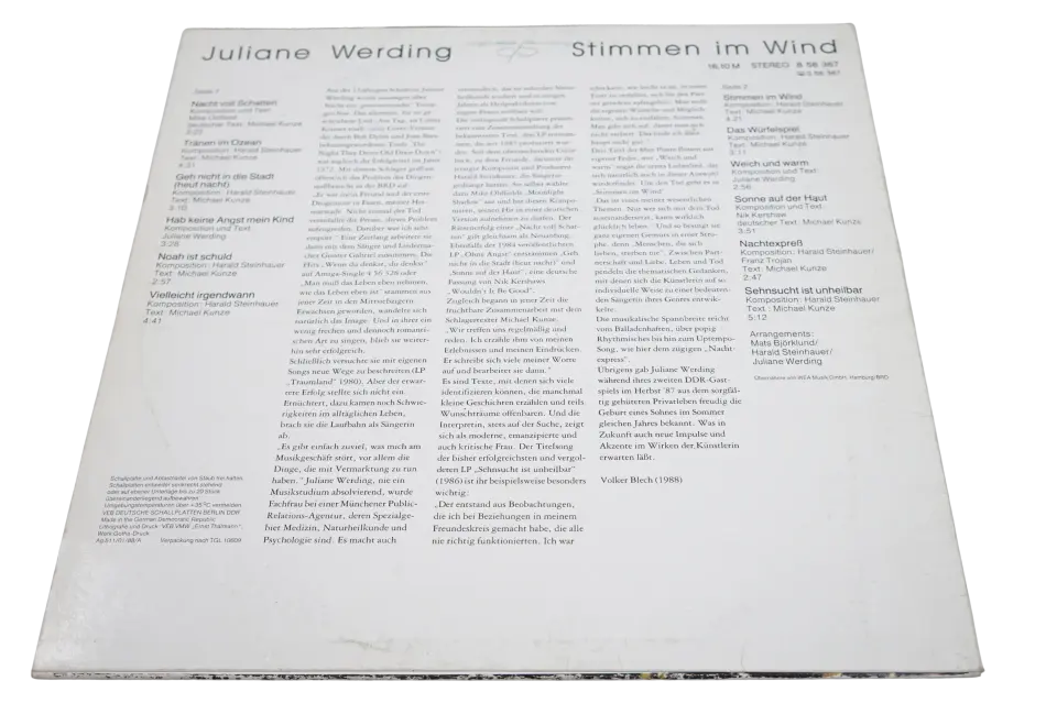 Juliane Werding Stimmen Im Wind - Plak