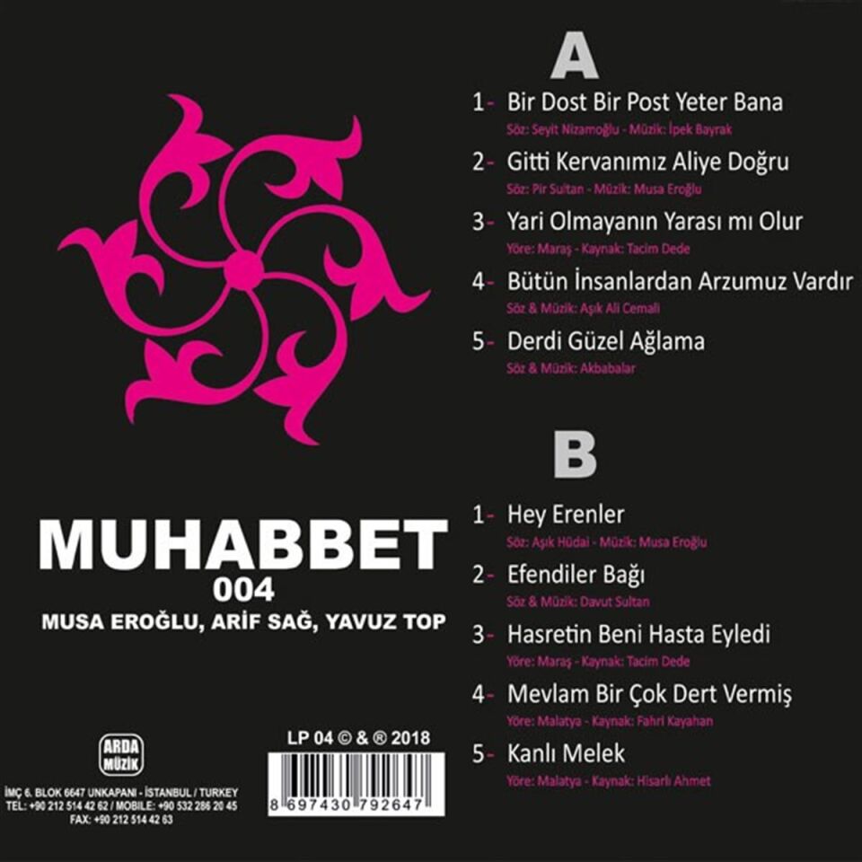 Muhabbet 4 Arif Sağ Yavuz Top Musa Eroğlu - Plak