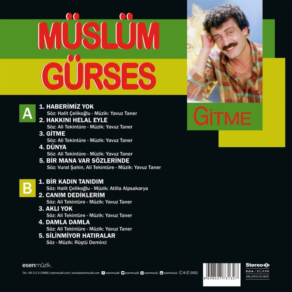 Müslüm Gürses Gitme - Plak