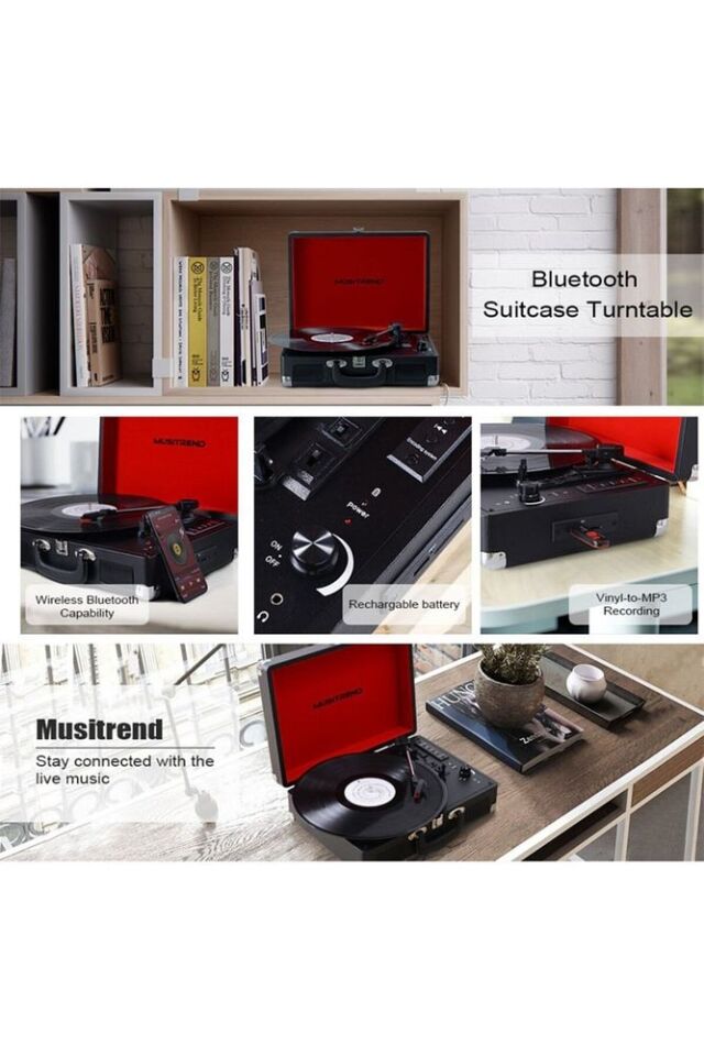 MT316UB Retro Pikap - Şarj / Bluetooth / USB Giriş - 33, 45, 78 Devir