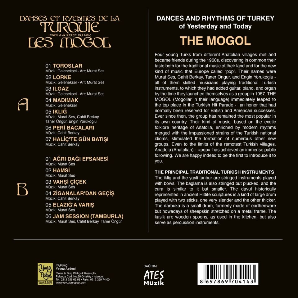 Moğollar Danses Et Rythmes De La Turquie Les Mogol - Plak