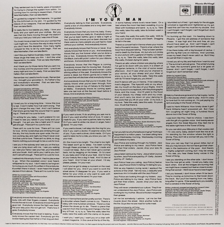 Leonard Cohen I'm Your Man - Plak