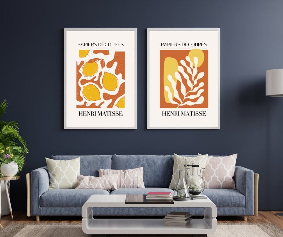 Henri Matisse Dekorları Duvar Tablosu Çerçeveli 2'li Set