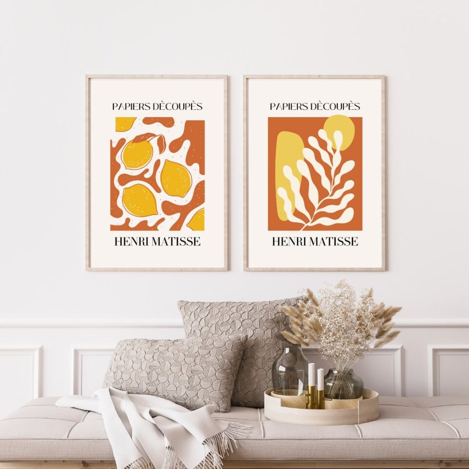Henri Matisse Dekorları Duvar Tablosu Çerçeveli 2'li Set