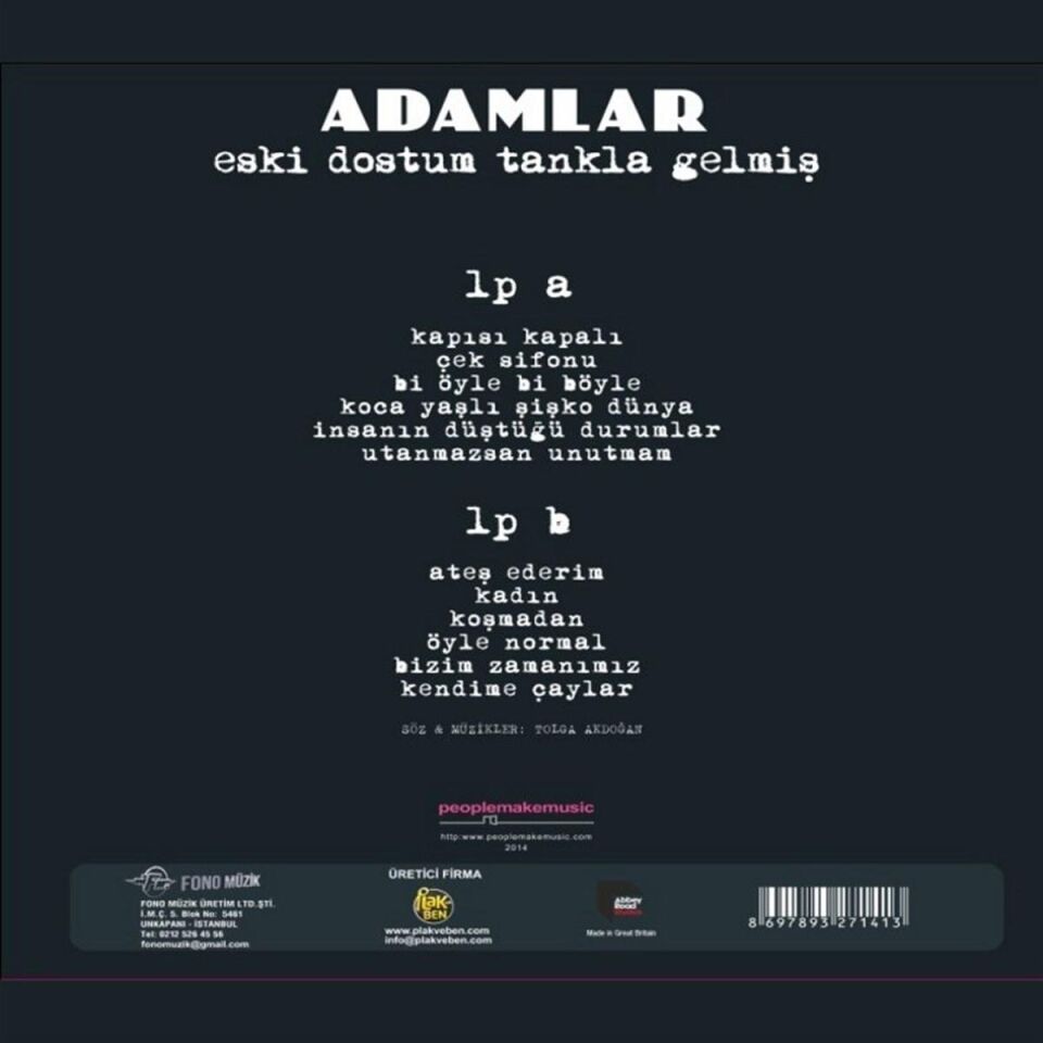 Adamlar Eski Dostum Tankla Gelmiş - Plak