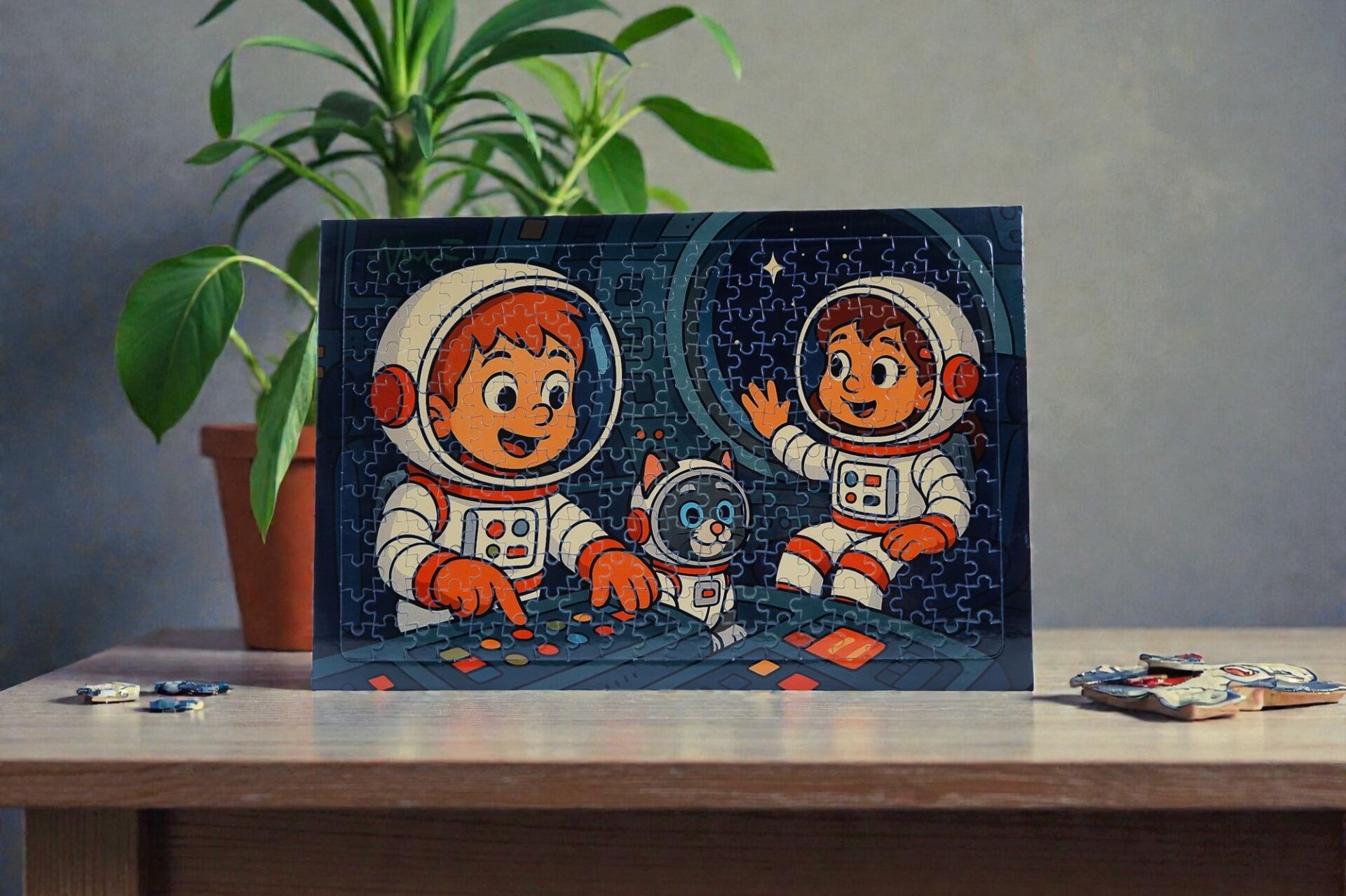 240 Parça A3 Puzzle Piroş Aliş ve Mırmır Uzay Yolculuğunda Hayellerden Doğan Puzzle