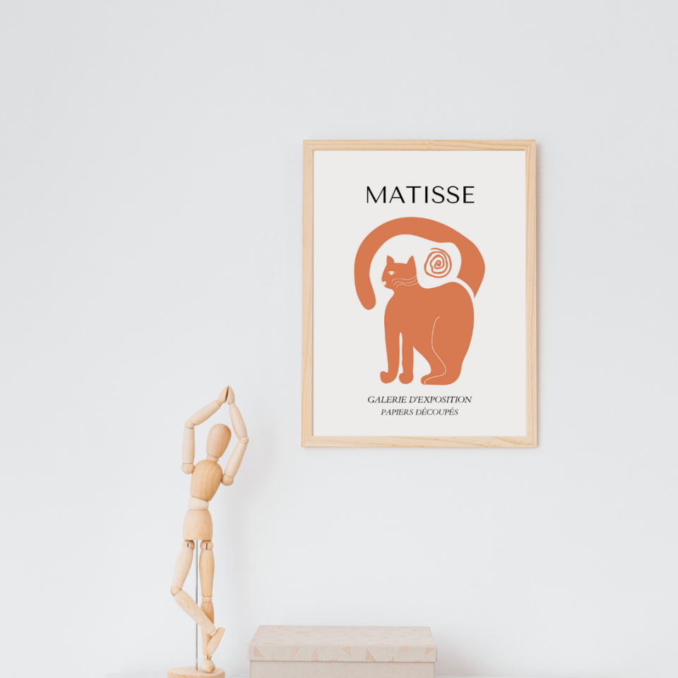 Turuncunun Büyüsü Matisse  Duvar Tablosu Çerçeveli 3'lü Set Ahşap - 21 x 30