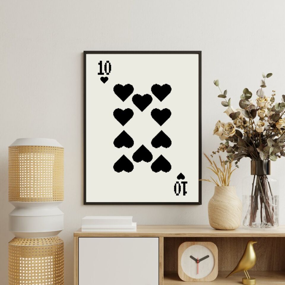 Siyah Kartlar Duvar Tablosu Çerçeveli 3'lü Set Siyah - 35 x 50