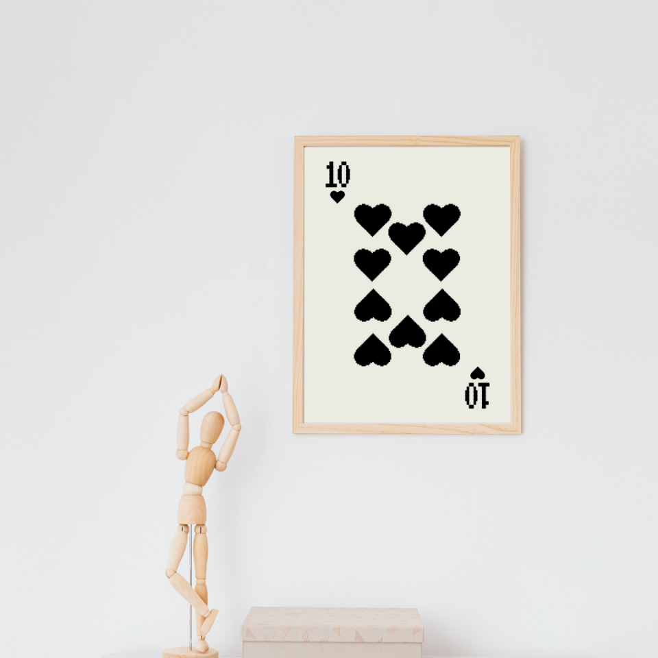 Siyah Kartlar Duvar Tablosu Çerçeveli 3'lü Set Ahşap - 35 x 50