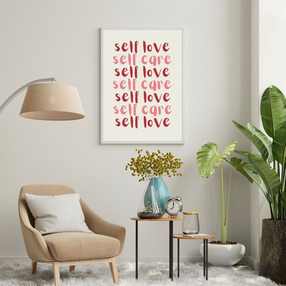 Self Love Care  Duvar Tablosu Çerçeveli 3'lü Set