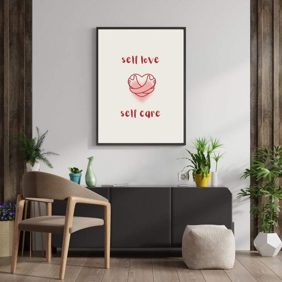 Self Love Care  Duvar Tablosu Çerçeveli 3'lü Set