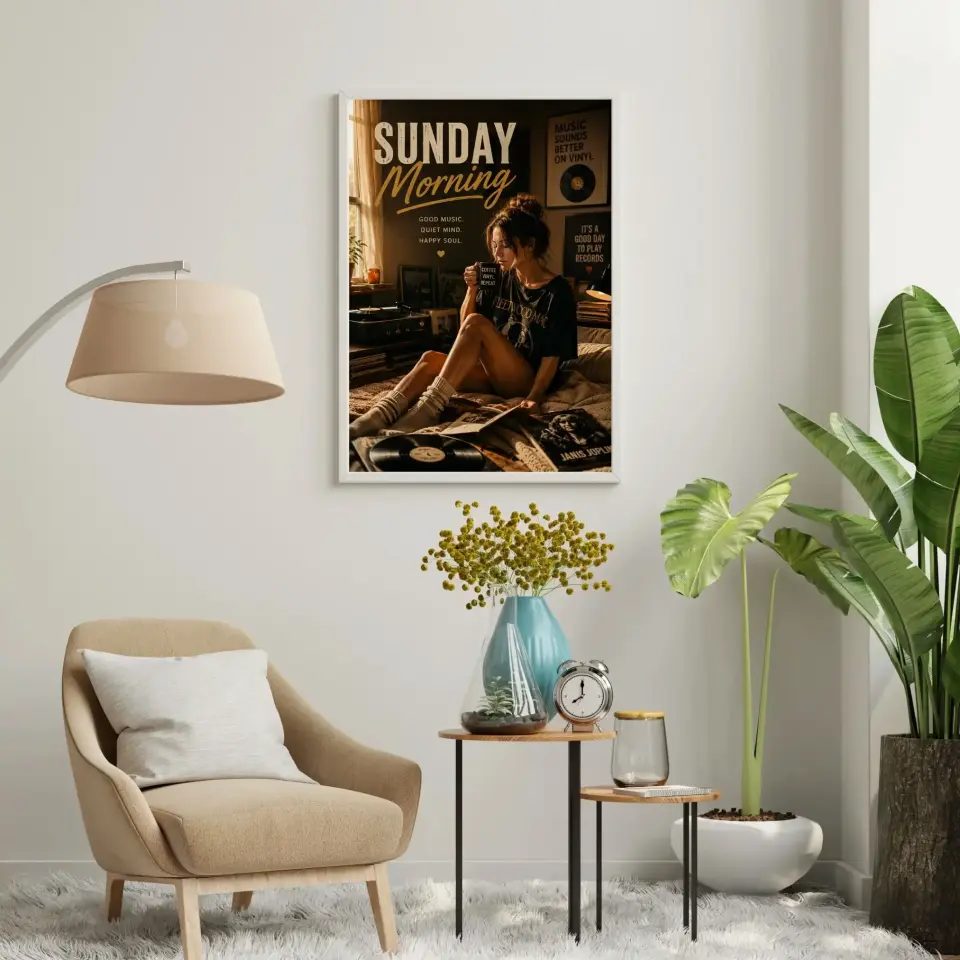 Plak Hikayeleri Kolleksiyonu Yavaş Sabahlar Beyaz - 21 x 30