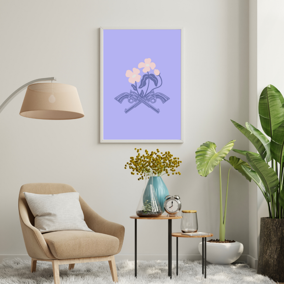 Leylaklar Duvar Tablosu Çerçeveli 3'lü Set Beyaz - 50 x 70