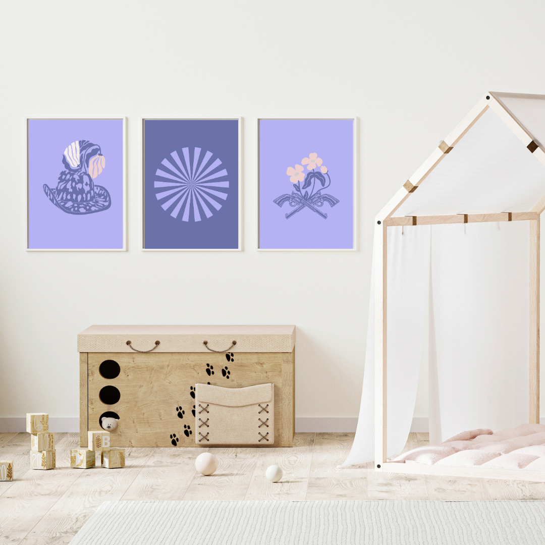 Leylaklar Duvar Tablosu Çerçeveli 3'lü Set Beyaz - 35 x 50