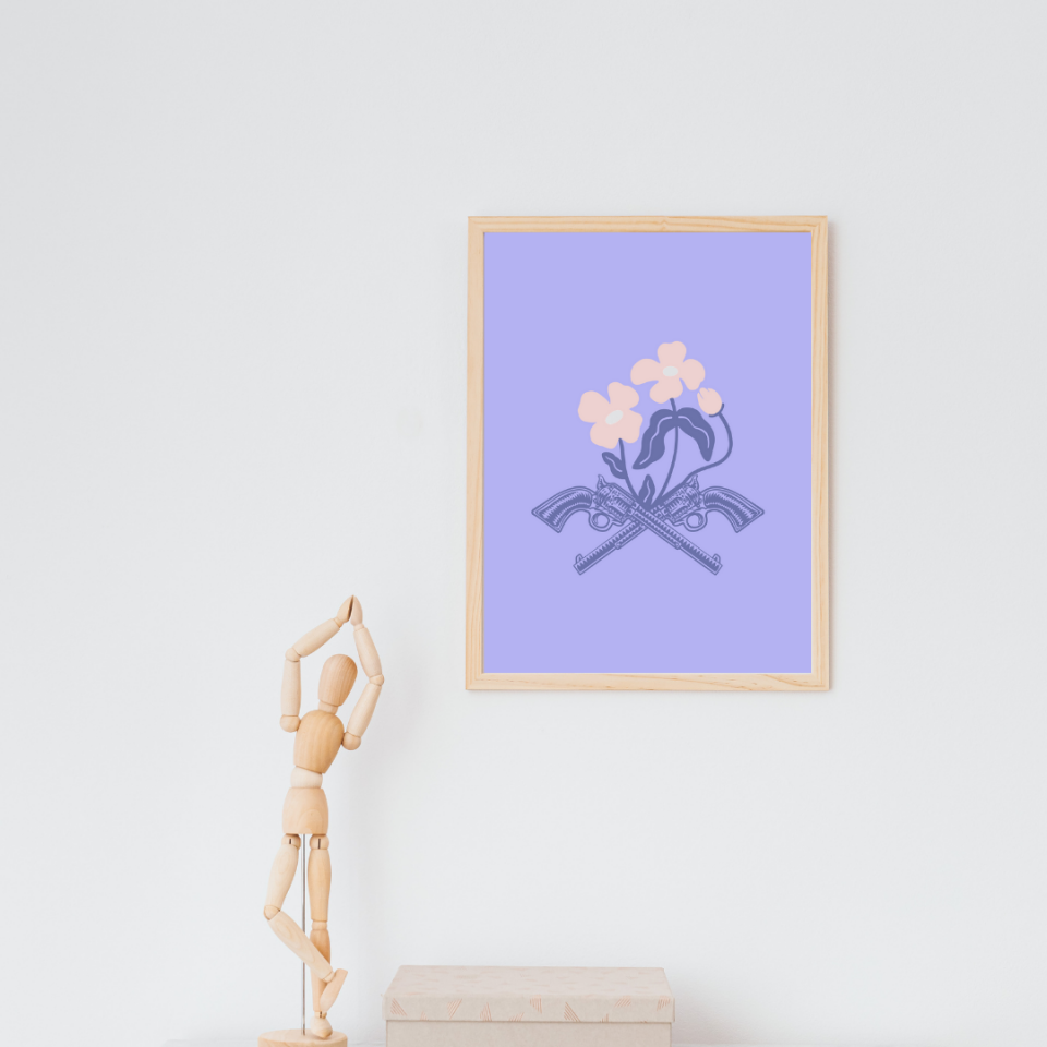 Leylaklar Duvar Tablosu Çerçeveli 3'lü Set Ahşap - 50 x 70