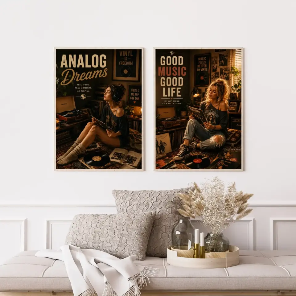 Plak Hikayeleri Kolleksiyonu Analog Yaşam Ahşap - 21 x 30