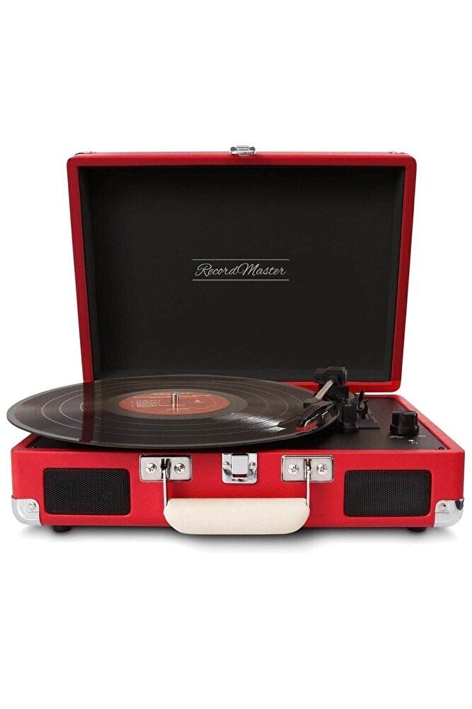 T310CH Şarj Özellikli Plak Çalar 33-45-78 Devir Kırmızı Renk Tek Ebat Beden