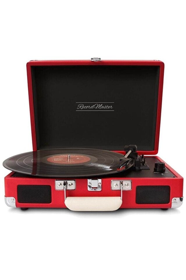 T310CH Şarj Özellikli Plak Çalar 33-45-78 Devir Kırmızı Renk Tek Ebat Beden