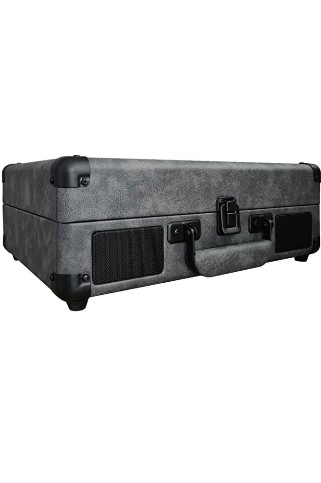 ST14012 Bluetooth ve Şarj Özellikli Pikap 33-45-78 Devir Gri-Siyah Deri Renk Tek Ebat Beden