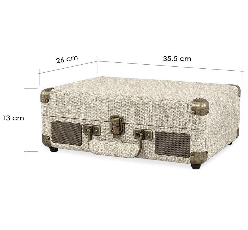 ST14012 Bluetooth ve Şarj Özellikli Pikap 33-45-78 Devir Bej Kumaş Renk Tek Ebat Beden