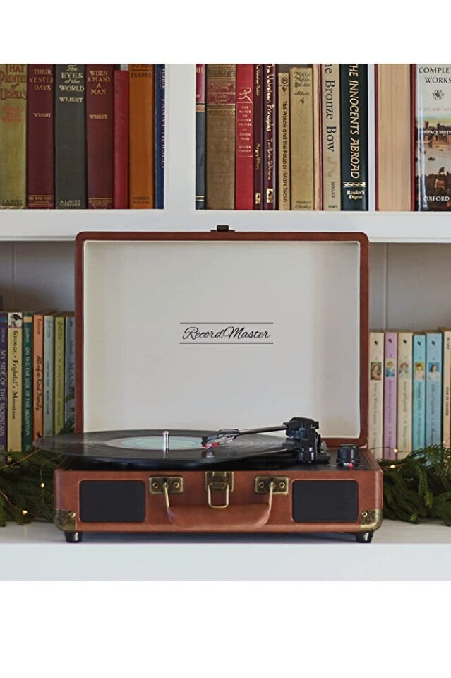 ST14012 Bluetooth ve Şarj Özellikli Pikap 33-45-78 Devir Kahverengi Renk Tek Ebat Beden