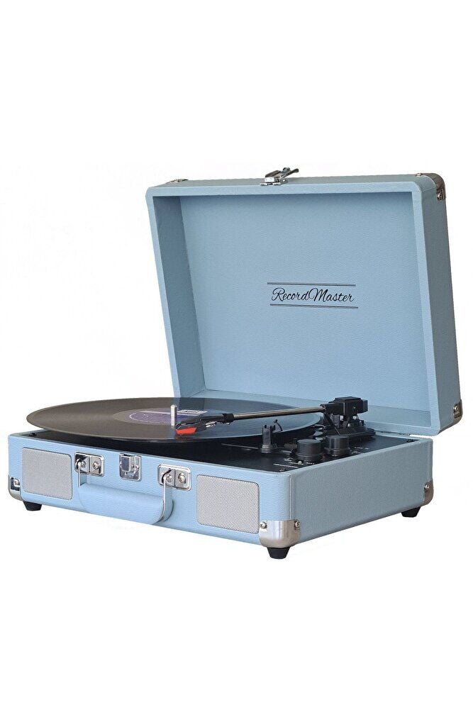 ST14012 Bluetooth ve Şarj Özellikli Pikap 33-45-78 Devir Pudra Mavi Renk Tek Ebat Beden