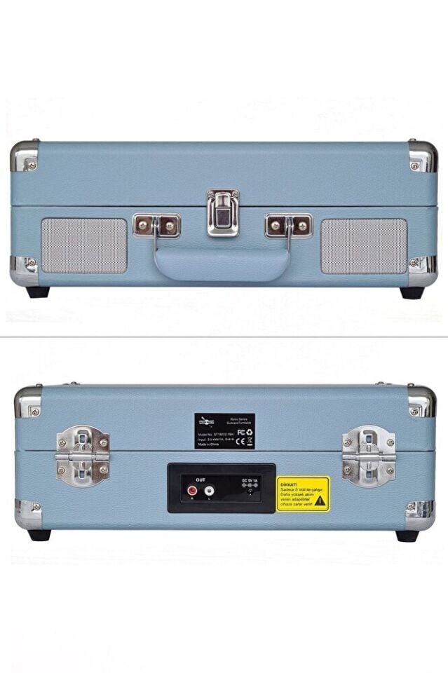 ST14012 Bluetooth ve Şarj Özellikli Pikap 33-45-78 Devir Pudra Mavi Renk Tek Ebat Beden