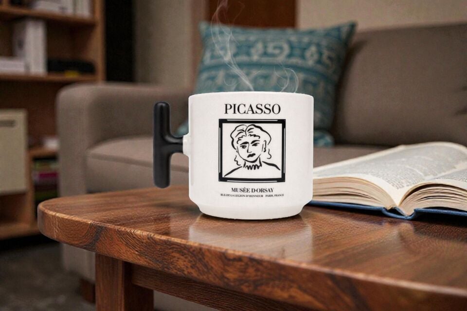 Picasso Line Art T Kulp Seramik Kupa