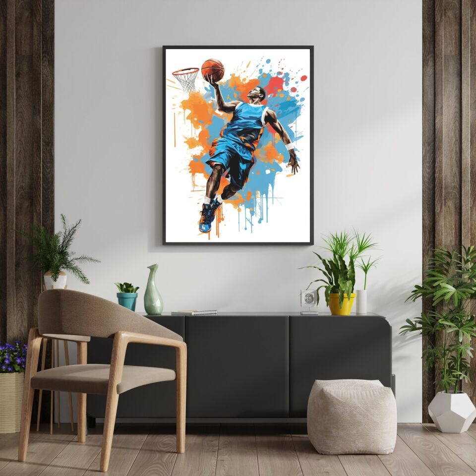 Splash Dunk 3'lü Set Çerçeveli Tablo Siyah - 40 x 50