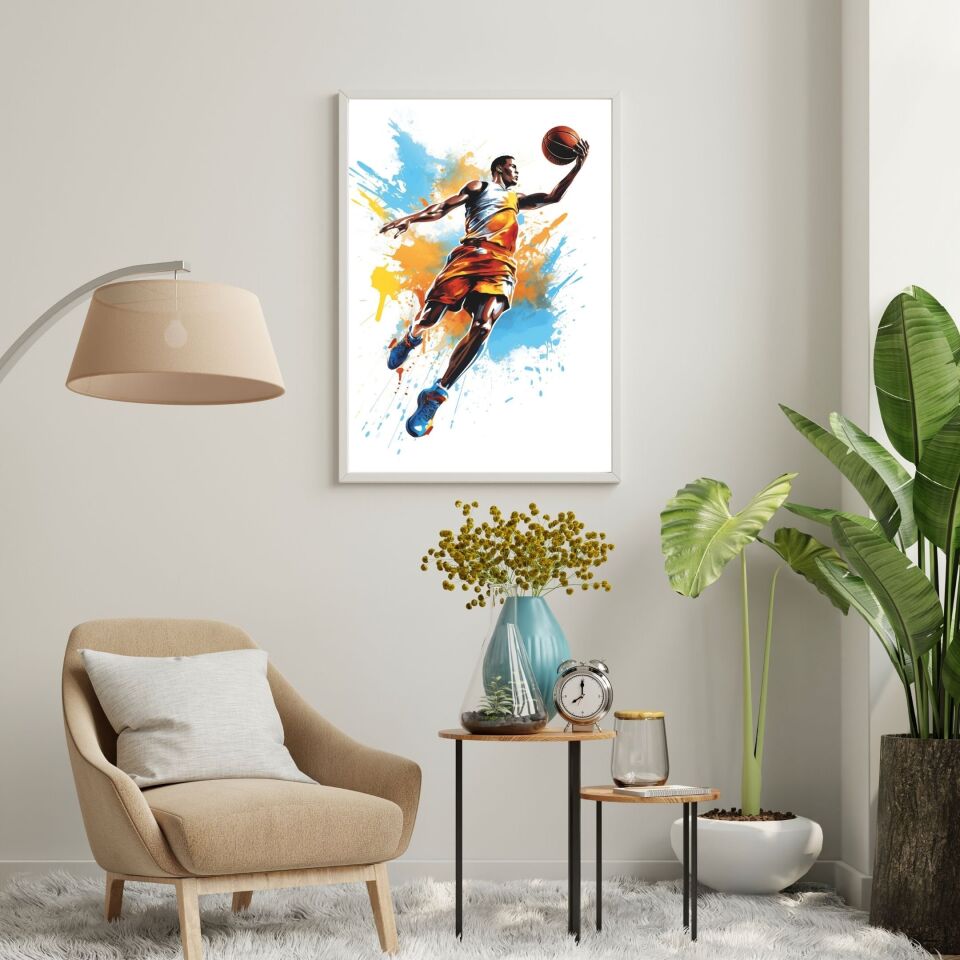 Splash Dunk 3'lü Set Çerçeveli Tablo Beyaz - 40 x 50