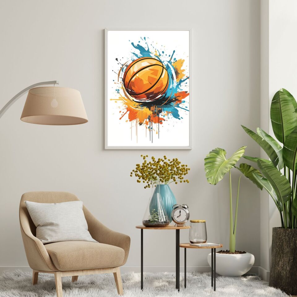 Splash Dunk 3'lü Set Çerçeveli Tablo Beyaz - 30 x 42