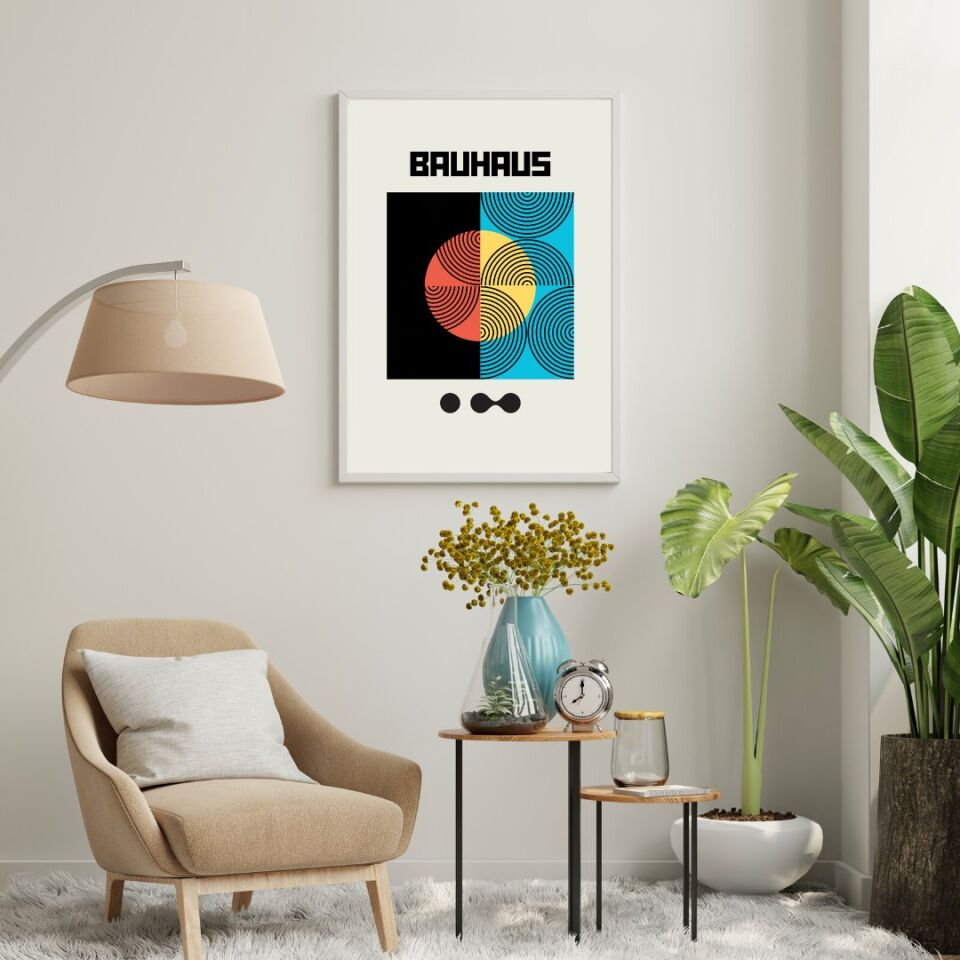 Bauhaus Gece Karanlığı Duvar Tablosu Çerçeveli 3'lü Set