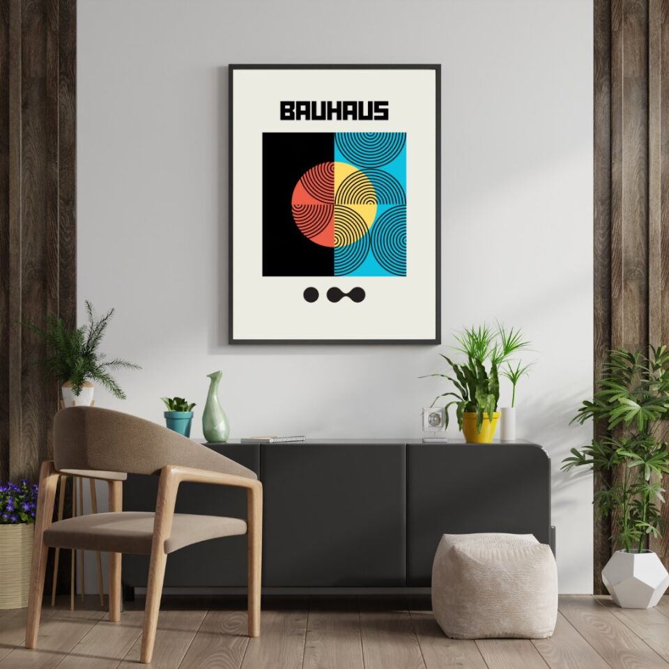 Bauhaus Gece Karanlığı Duvar Tablosu Çerçeveli 3'lü Set