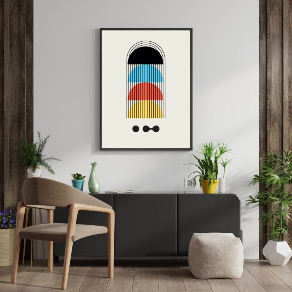 Bauhaus Gece Karanlığı Duvar Tablosu Çerçeveli 3'lü Set Siyah - 40 x 50