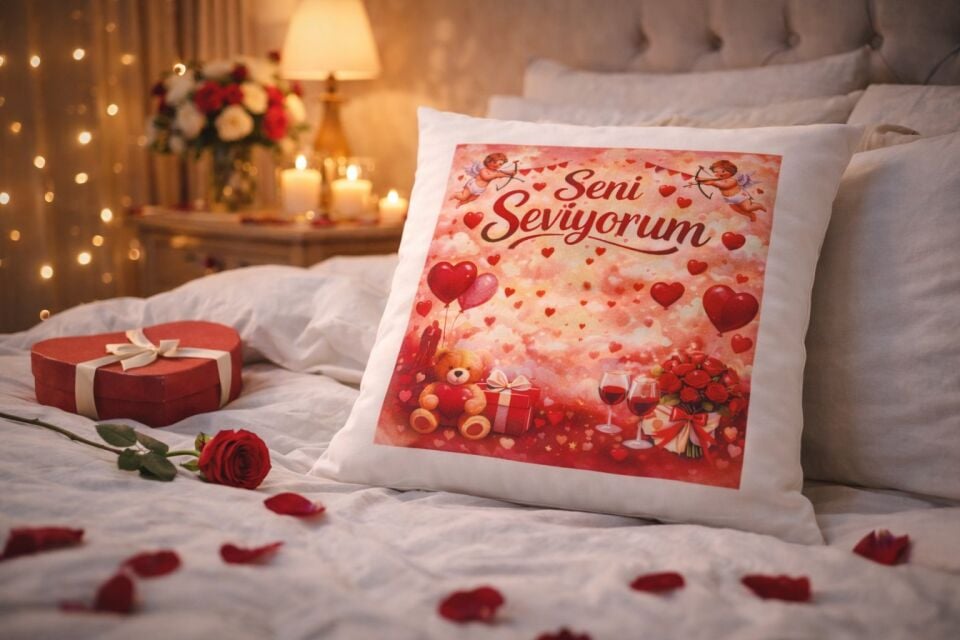 Seni Seviyorum Dekoratif Yastık Kılıfı 